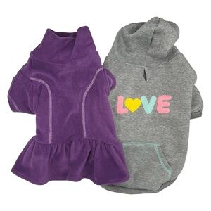 Bundle of Dog Clothes Dress and Hoodie